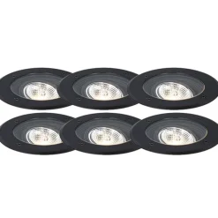 Set mit 6 modernen Außen-Bodenscheinwerfern schwarz AR70 einstellbar IP65 - Delux