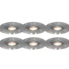 Set mit 6 modernen Außen-Bodenspots Stahl 35 mm verstellbar IP65 - Delux