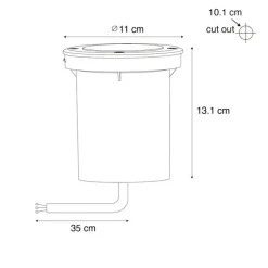 Set mit 6 modernen Außen-Bodenspots Stahl 35 mm verstellbar IP65 - Delux