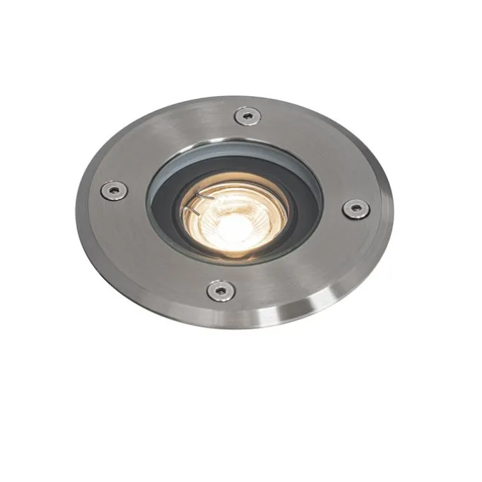 Set mit 6 modernen Außen-Bodenspots Stahl 35 mm verstellbar IP65 - Delux