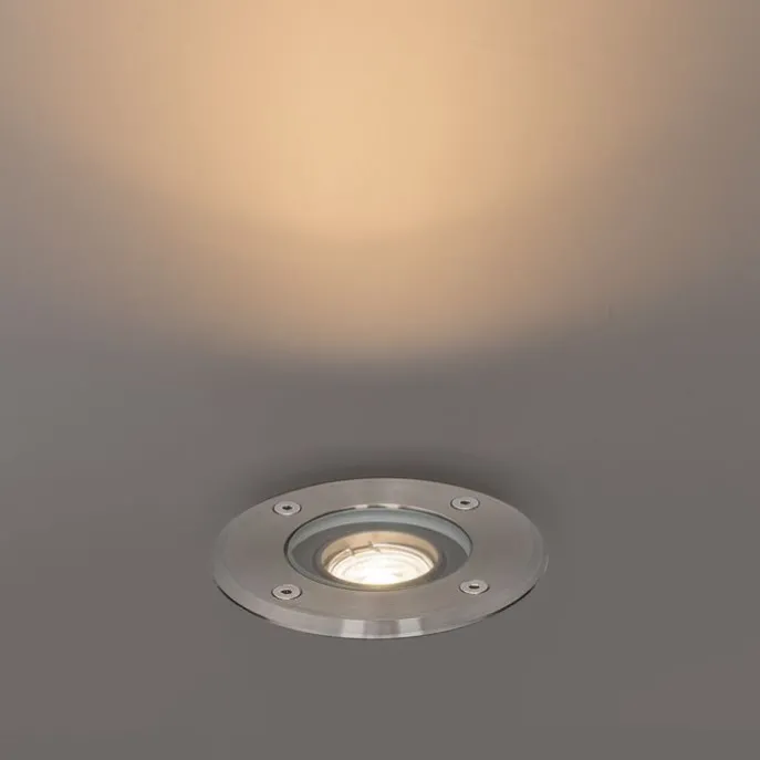 Set mit 6 modernen Außen-Bodenspots Stahl 35 mm verstellbar IP65 - Delux