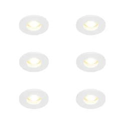Set mit 6 modernen Badezimmer-Einbauspots weiß - Shed