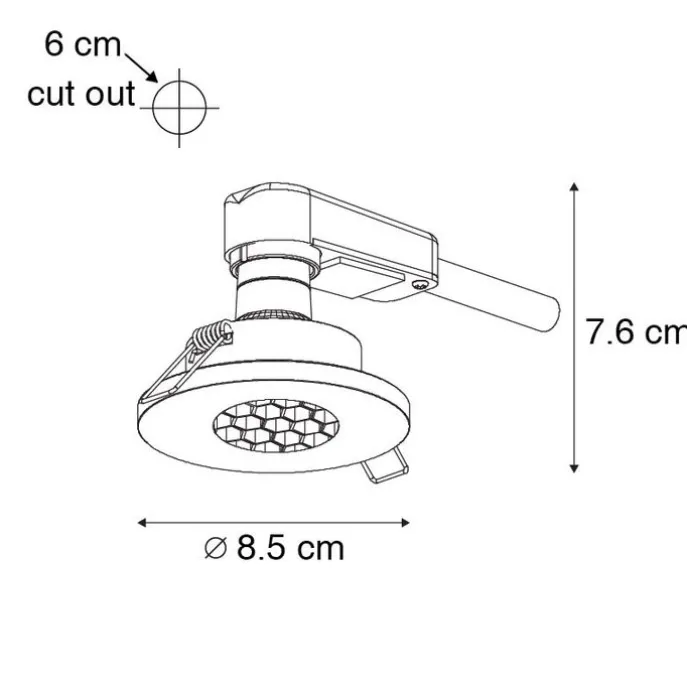 Set mit 6 modernen Badezimmer-Einbaustrahlern Weiß IP54 - Shed Honey