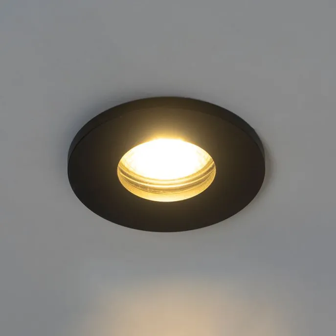 Set mit 6 modernen Badezimmer-Einbaustrahlern schwarz - Shed