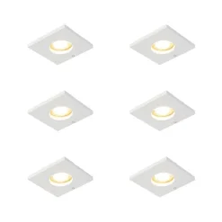 Set mit 6 modernen Badezimmer-Einbaustrahlern weiß - Doku