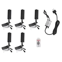 Set mit 5 modernen Bodeneinbaustrahlern schwarz inkl. LED IP67 - Linsey