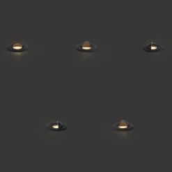 Set mit 5 modernen Bodeneinbaustrahlern schwarz inkl. LED IP67 - Linsey