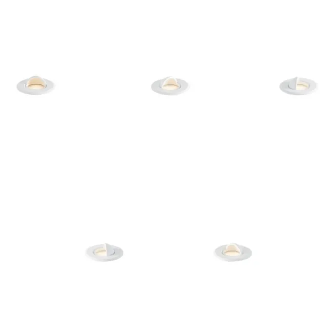 Set mit 5 modernen Bodeneinbaustrahlern weiß inkl. LED IP67 - Linsey