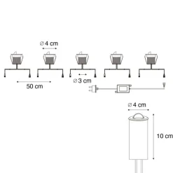 Set mit 5 modernen Bodeneinbaustrahlern weiß inkl. LED IP67 - Linsey