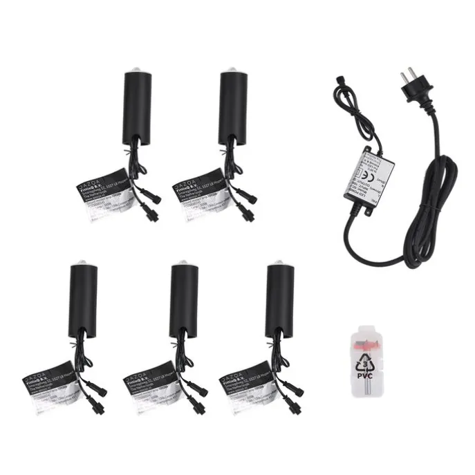 Set mit 5 modernen Bodeneinbaustrahlern weiß inkl. LED IP67 - Linsey