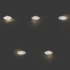 Set mit 5 modernen Bodeneinbaustrahlern weiß inkl. LED IP67 - Linsey