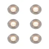 Set mit 6 modernen Einbauspots Stahl rund IP44 - Xena