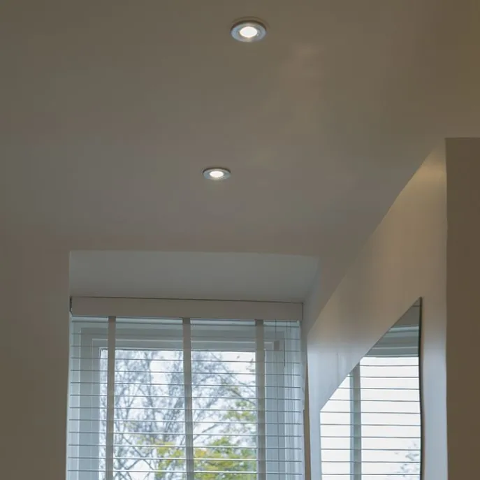 Set mit 6 modernen Einbauspots Stahl rund IP44 - Xena