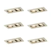 Set mit 6 modernen Einbaustrahlern Beige GU10 50mm Verstellbar 2-Lichter - Qure