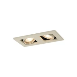 Set mit 6 modernen Einbaustrahlern Beige GU10 50mm Verstellbar 2-Lichter - Qure