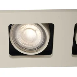 Set mit 6 modernen Einbaustrahlern Beige GU10 50mm Verstellbar 2-Lichter - Qure