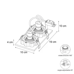 Set mit 6 modernen Einbaustrahlern Beige GU10 50mm Verstellbar 2-Lichter - Qure