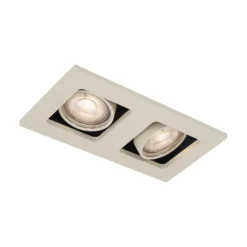 Set mit 6 modernen Einbaustrahlern Beige GU10 50mm Verstellbar 2-Lichter - Qure