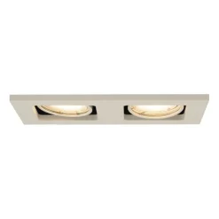 Set mit 6 modernen Einbaustrahlern Beige GU10 50mm Verstellbar 2-Lichter - Qure