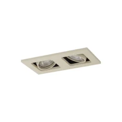 Set mit 6 modernen Einbaustrahlern Beige GU10 50mm Verstellbar 2-Lichter - Qure