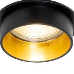 Set mit 6 modernen Einbauspots schwarz mit goldener Innenseite - Insta