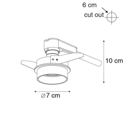 Set mit 6 modernen Einbauspots schwarz mit goldener Innenseite - Insta