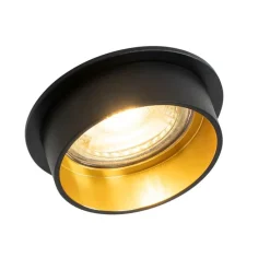Set mit 6 modernen Einbauspots schwarz mit goldener Innenseite - Insta