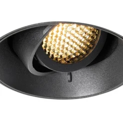 Set mit 6 modernen Einbauspots schwarz GU10 rund randlos - Oneon Honey