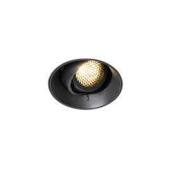 Set mit 6 modernen Einbauspots schwarz GU10 rund randlos - Oneon Honey