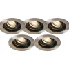 Set mit 5 modernen Einbaustrahlern Stahl - Rondoo