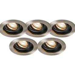 Set mit 5 modernen Einbaustrahlern Stahl - Rondoo