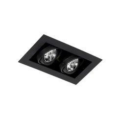 Set mit 6 modernen Einbaustrahlern Schwarz 2-flammig Verstellbar - Oneon 70