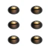 Set mit 6 modernen Einbaustrahlern schwarz mit Gold, dreh- und schwenkbar - Alloy