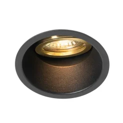 Set mit 6 modernen Einbaustrahlern schwarz mit Gold, dreh- und schwenkbar - Alloy