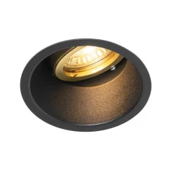 Set mit 6 modernen Einbaustrahlern schwarz mit Gold, dreh- und schwenkbar - Alloy