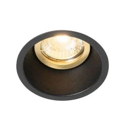 Set mit 6 modernen Einbaustrahlern schwarz mit Gold, dreh- und schwenkbar - Alloy