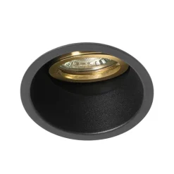 Set mit 6 modernen Einbaustrahlern schwarz mit Gold, dreh- und schwenkbar - Alloy