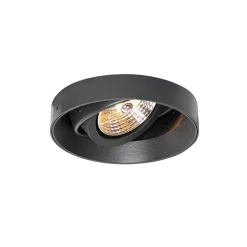 Set mit 6 modernen Einbaustrahlern schwarz GU10 AR70 rund randlos - Oneon