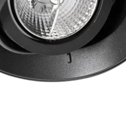 Set mit 6 modernen Einbaustrahlern schwarz GU10 AR70 rund randlos - Oneon