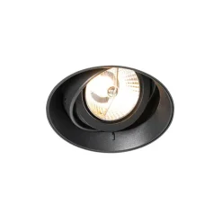 Set mit 6 modernen Einbaustrahlern schwarz GU10 AR70 rund randlos - Oneon