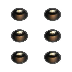 Set mit 6 modernen Einbaustrahlern schwarz dreh- und schwenkbar - Alloy