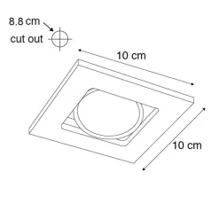 Set mit 6 modernen Einbaustrahlern schwarz verstellbar - Qure