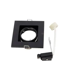 Set mit 6 modernen Einbaustrahlern schwarz verstellbar - Qure