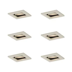 Set mit 6 modernen Einbaustrahlern Beige GU10 50mm dreh- und kippbar - Qure