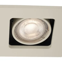 Set mit 6 modernen Einbaustrahlern Beige GU10 50mm dreh- und kippbar - Qure