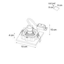 Set mit 6 modernen Einbaustrahlern Beige GU10 50mm dreh- und kippbar - Qure