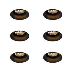 Set mit 6 modernen Einbaustrahlern schwarz AR70 - Dept