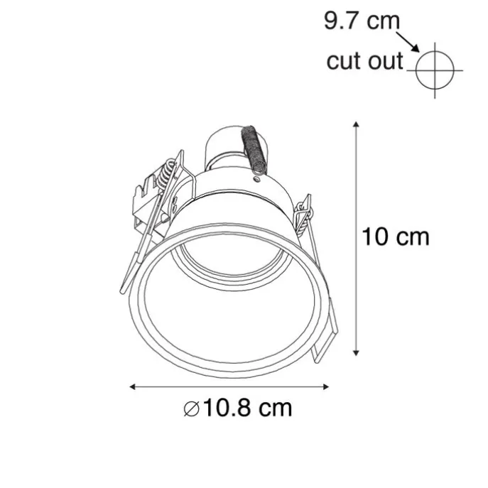 Set mit 6 modernen Einbaustrahlern schwarz AR70 - Dept