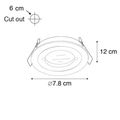 Set mit 6 modernen Einbaustrahlern schwarz rund IP44 - Xena