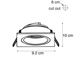 Set mit 6 modernen Einbaustrahlern schwarz 9,3 cm dreh- und schwenkbar - Chuck